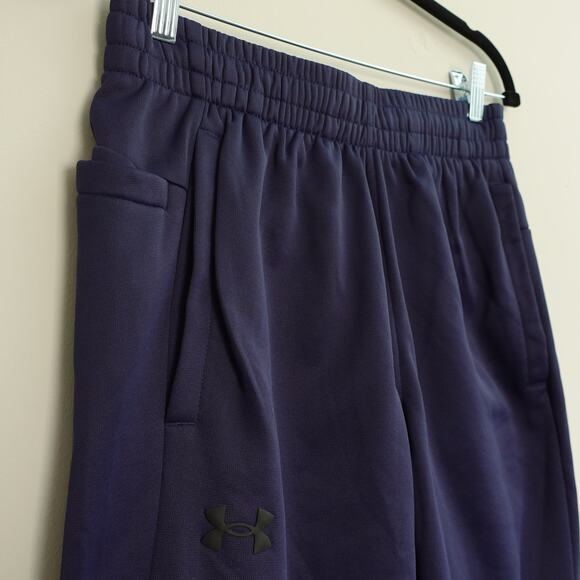 Under Armour Mens Armour Fleece Pants Elastic Waistband Hand Pockets Navy Size M - Picture 2 of 5